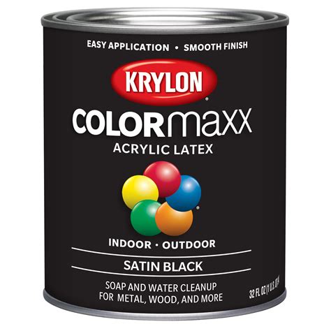 Krylon Colormaxx Brush On Satin Black 1 Quart