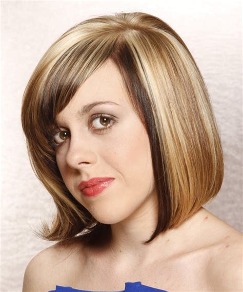 For which you can head to the salon and get the colors done. Medium Straight Blonde and Brunette Two-Tone Hairstyle ...