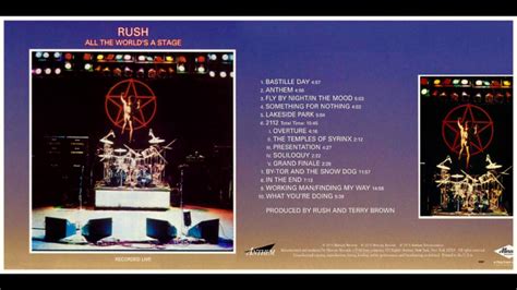 Rushall The Worlds A Stage The Live Album Youtube