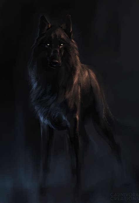 Black Dog By Kfcemployee Anime Wolf Dark Fantasy Art Fantasy Wolf