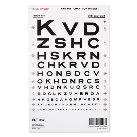 Dukal 3062 Illuminated Snellen Eye Test Chart 10 Ft