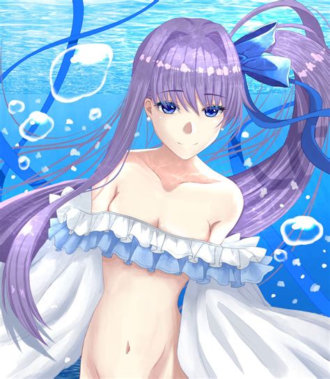 meltryllis fate meltryllis swimsuit lancer fate 1girl purple hair long hair breasts blue