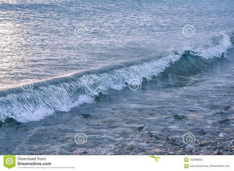 Waves In Seaside Lake Baikal In December Stock Image