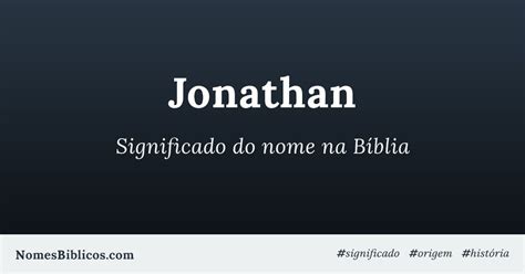 O Que Significa Jonathan