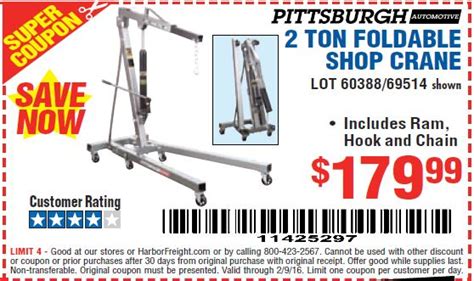 Harbor freight buys their top quality tools from the same factories that supply our competitors. Harbor Freight 2 Ton Engine Hoist Coupon 2020 / Pittsburgh Automotive 1 Ton Capacity Telescoping ...