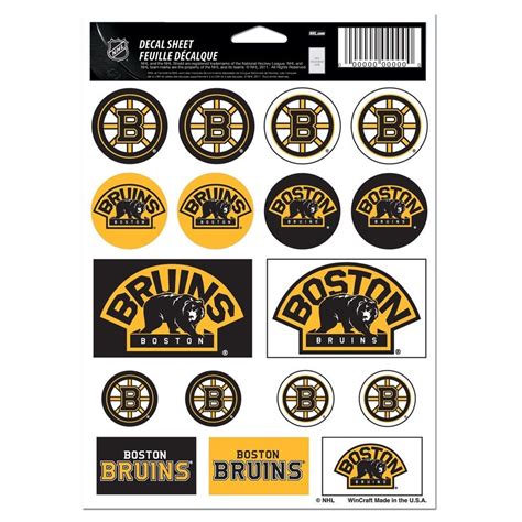 Boston Bruins Vinyl Sticker Sheet 17 Decals 5x7 Inches Free Shipping Ebay