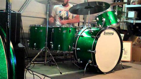Vintage Ludwig Green Sparkle Drum Kit Youtube