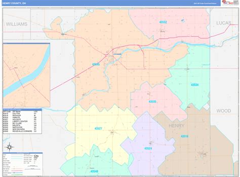 Henry County Oh 5 Digit Zip Code Maps Color Cast