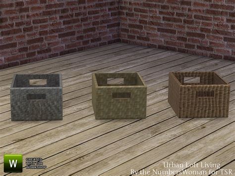 The Sims Resource Urban Loft Living Wicker Basket