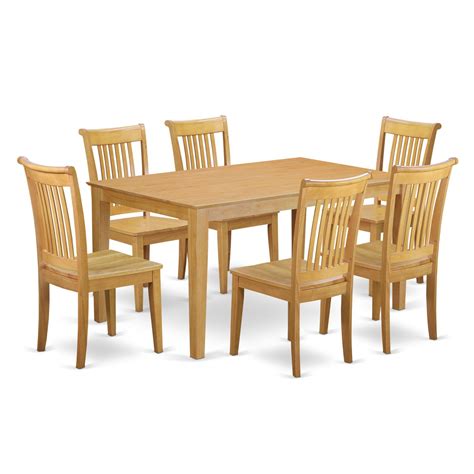 East West Furniture Capri Capo7 Seven Piece Dining Table Set In 2021