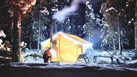 Come Winter Camp With Us 28c Hot Tent Arctic Camping Live Stream
