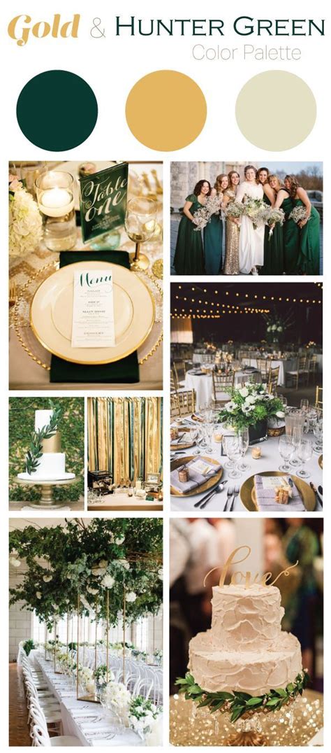 Gold And Hunter Green Wedding Color Palette Linentablecloth Gold