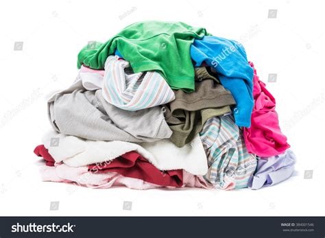 Big Heap Colorful Clothes Isolated On Stock Photo 384001546 Shutterstock