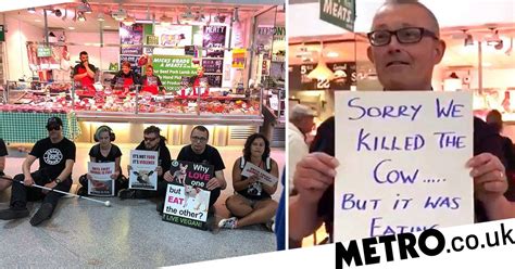 Vegan Protesters Clash With Angry Shoppers Outside Butchers Metro News