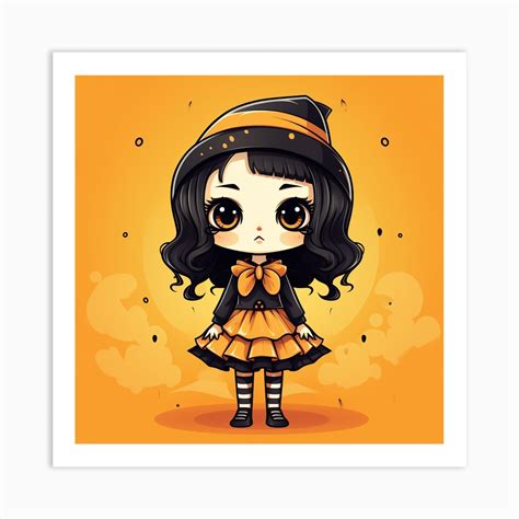 Cute Halloween Girl Art Print By Victoraiart Fy