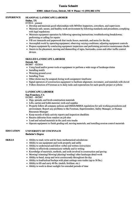 Landscape Laborer Resume Samples Velvet Jobs