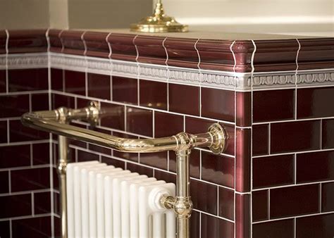 Burgundy Period Embossed Bathroom Tiles Victorian Kitchen Victorian