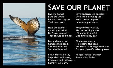 Save Our Planet Poem By Clive Blake Poem Hunter