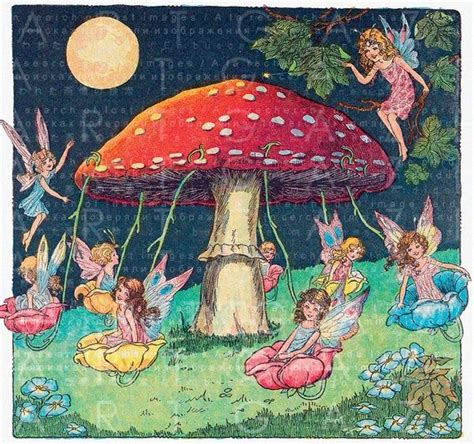 Fairy Carousel Vintage Illustration Fairy Digital Art Printable