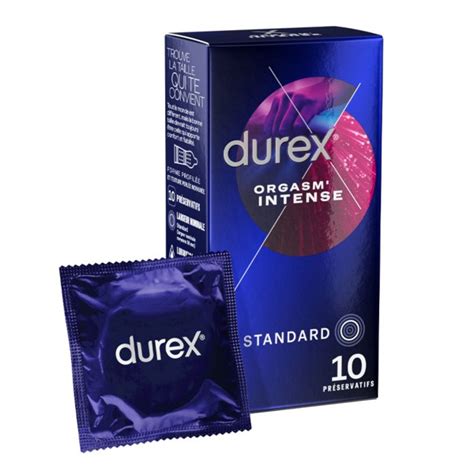 Durex préservatifs OrgasmIntense Perlés nervurés et lubrifiés