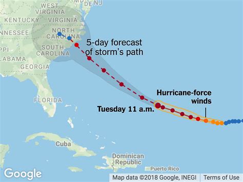 Tracking Hurricane Florence Storms Path Toward The Carolinas The