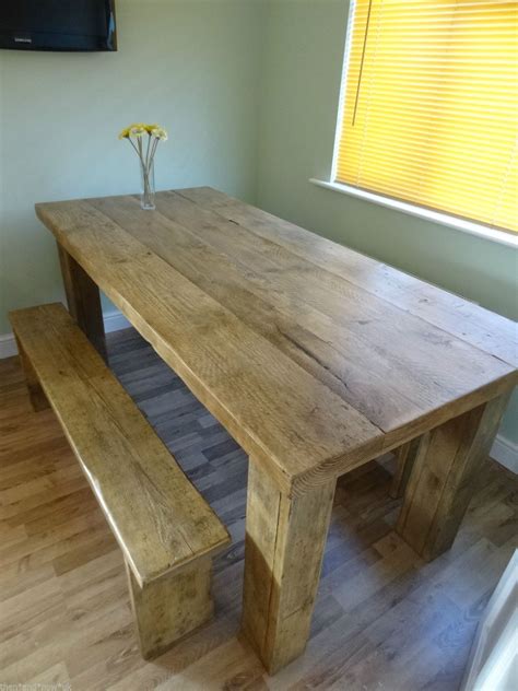 Hand Built Solid Wood Dining Table Reclaimed Scaffold Boards Extra