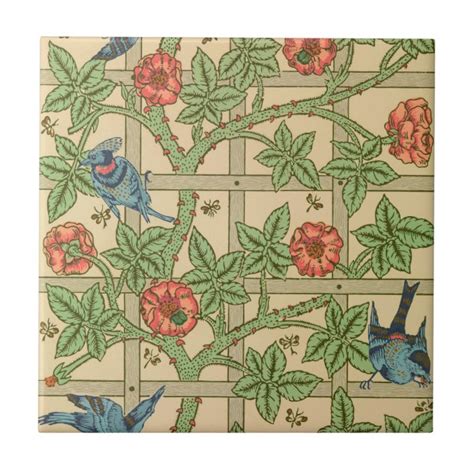 William Morris Trellis English Floral Design Tile Uk