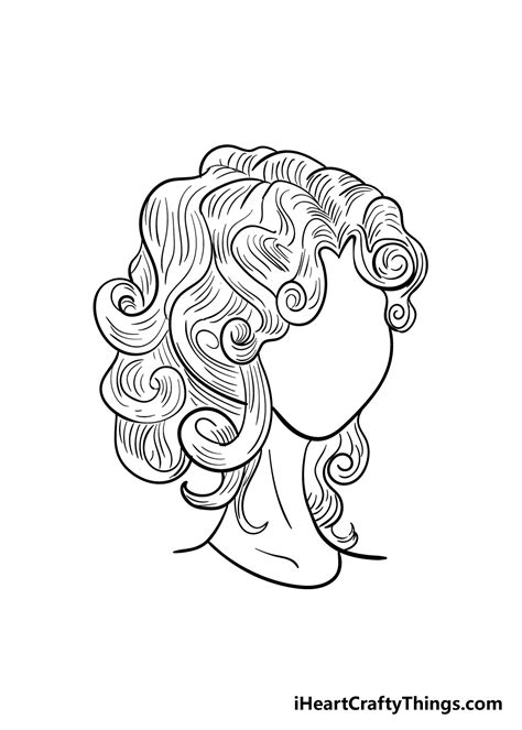 Curly Hair Drawing How To Draw Curly Hair Step By Step