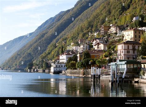 Ferry Jetty At Argegno Lake Como Stock Photo Alamy