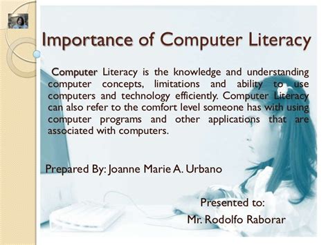 Importance Of Computer Literacy