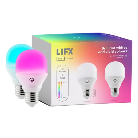 Lifx Mini Colour 800 Lumens A60 E27 Smart Light Bulb 2 Pack