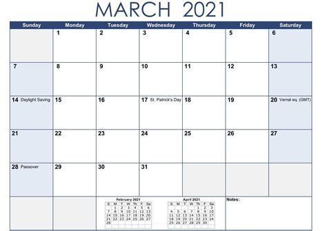 Some 2021 holidays and religious. March 2021 Calendar Holidays Printable - Printable Office ...
