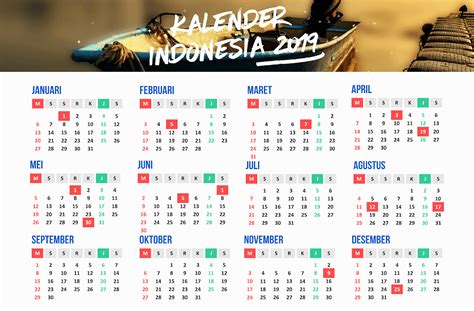 Yearly Calendar 2019 Indonesia 2019 Calendar Yearly Calendar Calendar