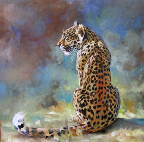 Spots In The Sun Leopard African Wildlife Oil Paintings