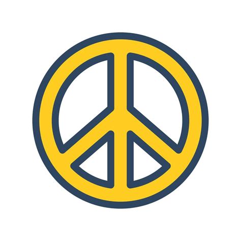 Vector Yellow Peace Symbol Hippie Peace Sign Outline 9275429 Vector