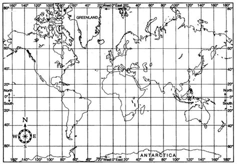 Blank World Map With Longitude And Latitude