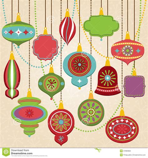 Vector Collection Of Retro Christmas Ornaments Stock Vector