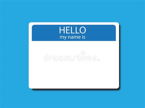 Hello My Name Is Tag On Blue Stock Illustration Illustration Of Clip Grey 220427442