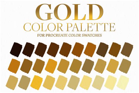 Gold Color Palette Procreate Swatches Afbeelding Door Emojoez