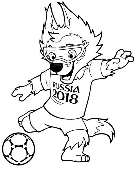 desenhos para imprimir colorir e pintar zabivaka o mascote da copa do mundo de futebol russia