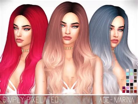 The Sims Resource Ade`s Marina Hair Retextured By Simplypixelated