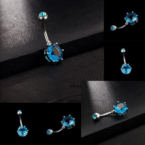 Buy Fashion Hot Stylish 2pcs New Surgical Steel Crystal Navel Belly Ring Button