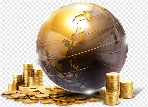 Gold Globe With Coins Illustration Globe Sphere Human Behavior Money