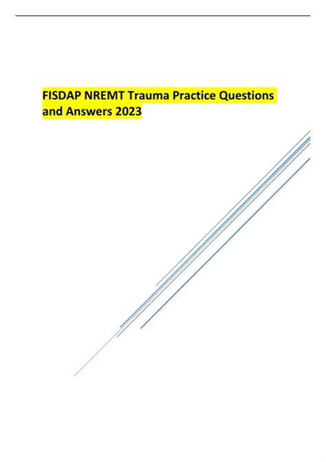 FISDAP NREMT Trauma Practice Questions and Answers 2023 - FISDAP NREMT