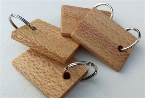 Wooden Keyring Oblong Leopard Wood Key Rings Leopard