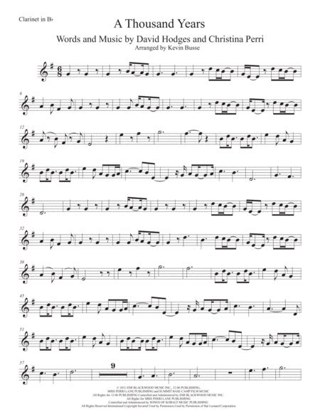 A Thousand Years Arr Kevin Busse Sheet Music Christina Perri