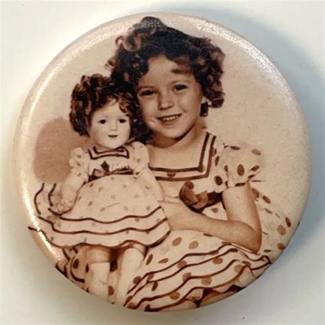 Vintage Late 70s Early 80s Shirley Temple Pin Retro Button Doll Badge