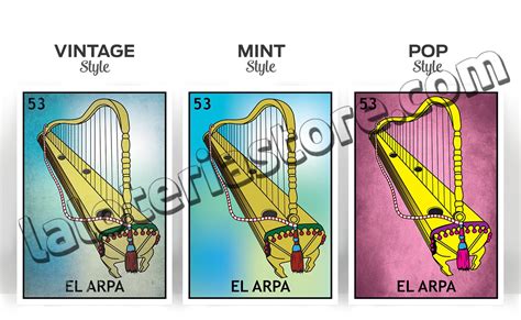 El Arpa Loteria The Harp Mexican Bingo Art Print Poster Etsy