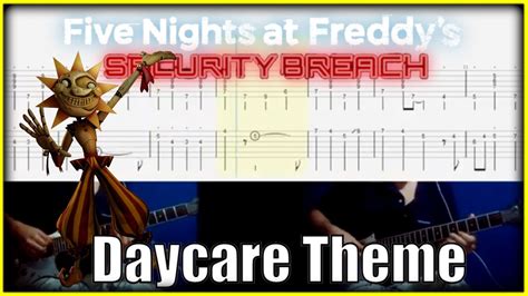 Fnaf Security Breach Ost Daycare Theme Guitar Cover With Tab Youtube