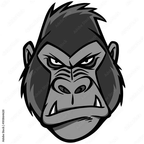 Gorilla Head Illustration A Vector Cartoon Illustration Of A Gorilla